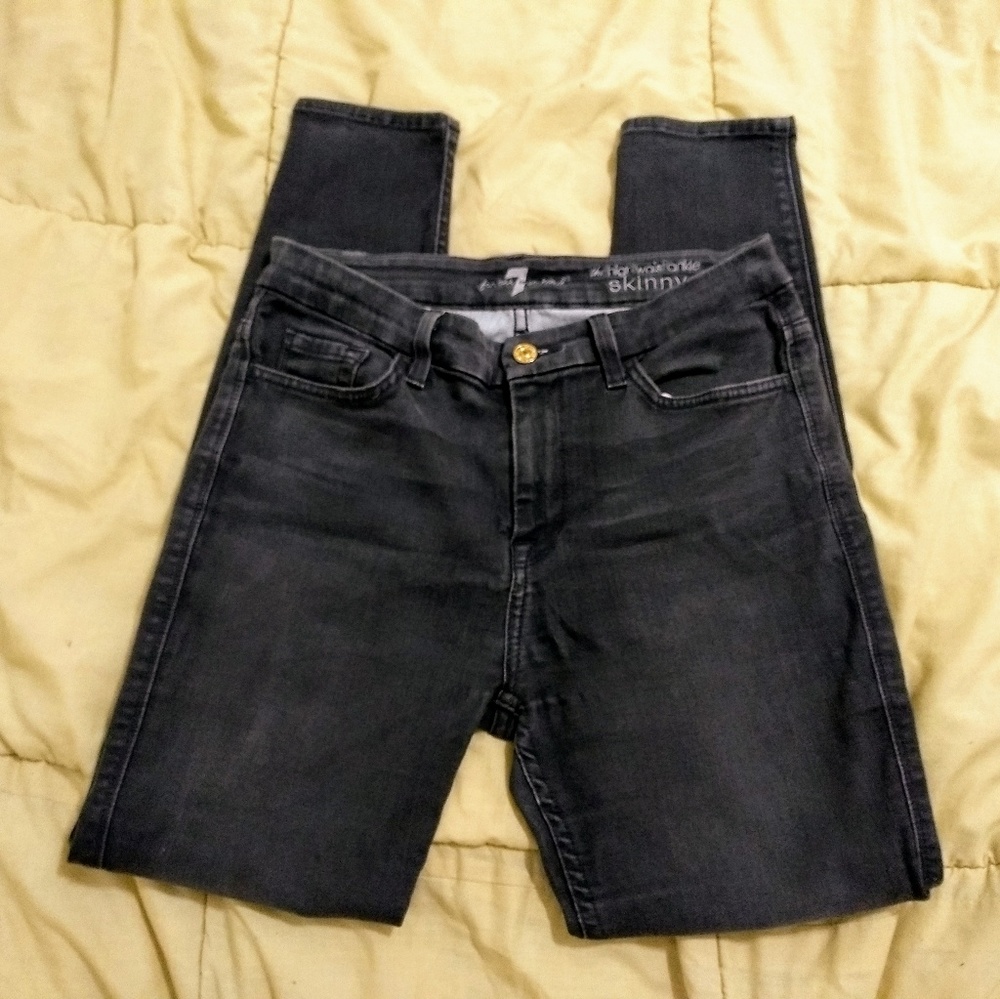 Seven for all mankind high waist skinny ankle grey
